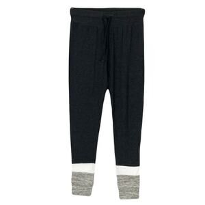 Nwt LIQUID ENERGY Leggings XS Charcoal Grey White Drawstring Stretch Cotton blnd